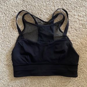 Black Lululemon Sports Bra with mesh halter